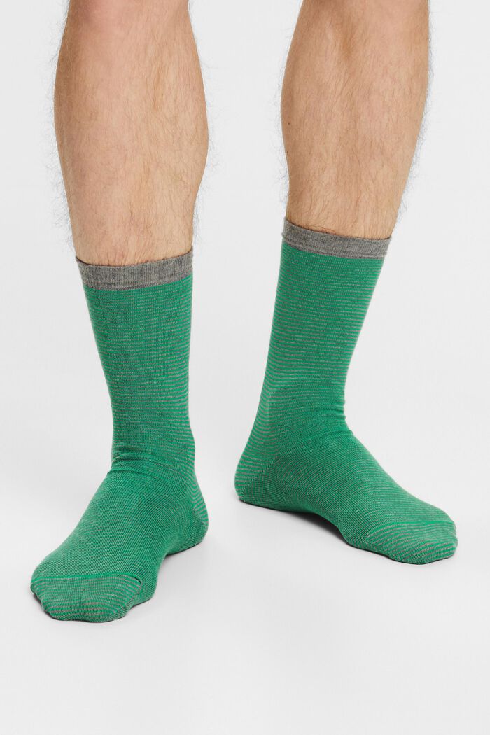 2-Pack Striped Chunky Knit Socks, GREEN / GREY, detail image number 1