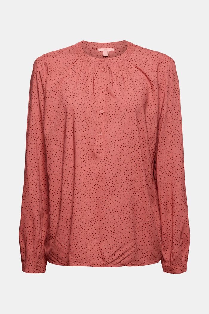 Henley blouse with print, LENZING™ ECOVERO™, CORAL, detail image number 7