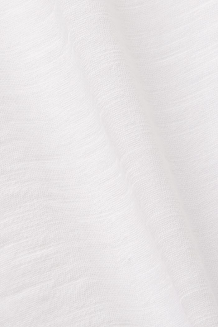 Eyelet Sleeve Cotton T-Shirt, WHITE, detail image number 4