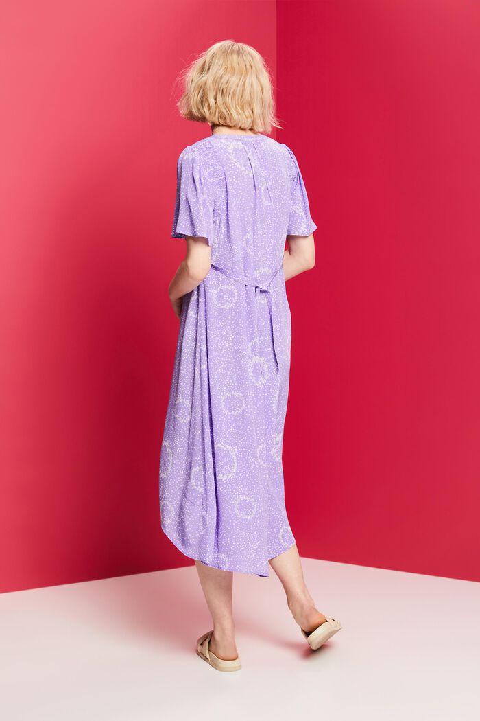 ESPRIT - Printed Gathered Tie Back Midi Dress at our online shop