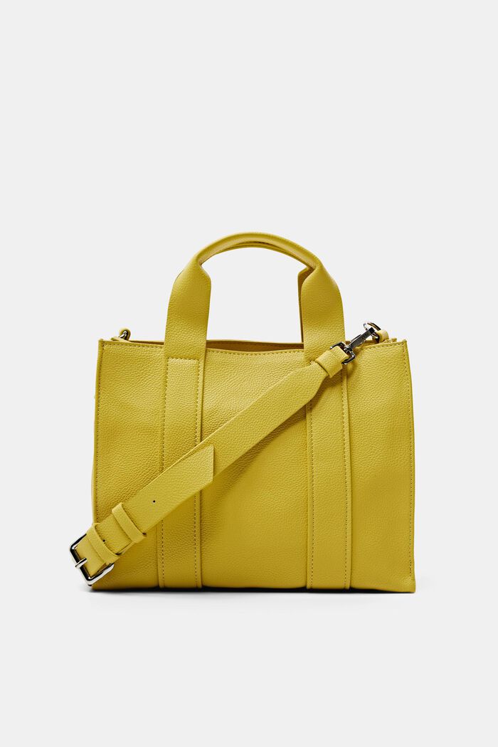 Faux leather shoulder bag, YELLOW, detail image number 0