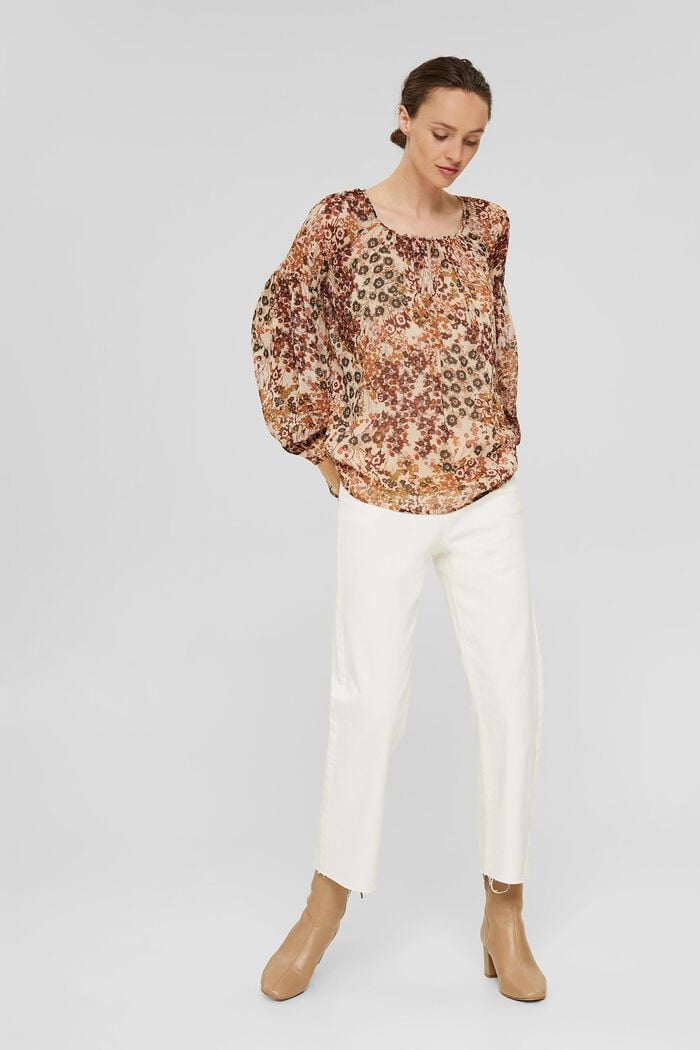 Recycled: floral blouse in chiffon, ICE, detail image number 1