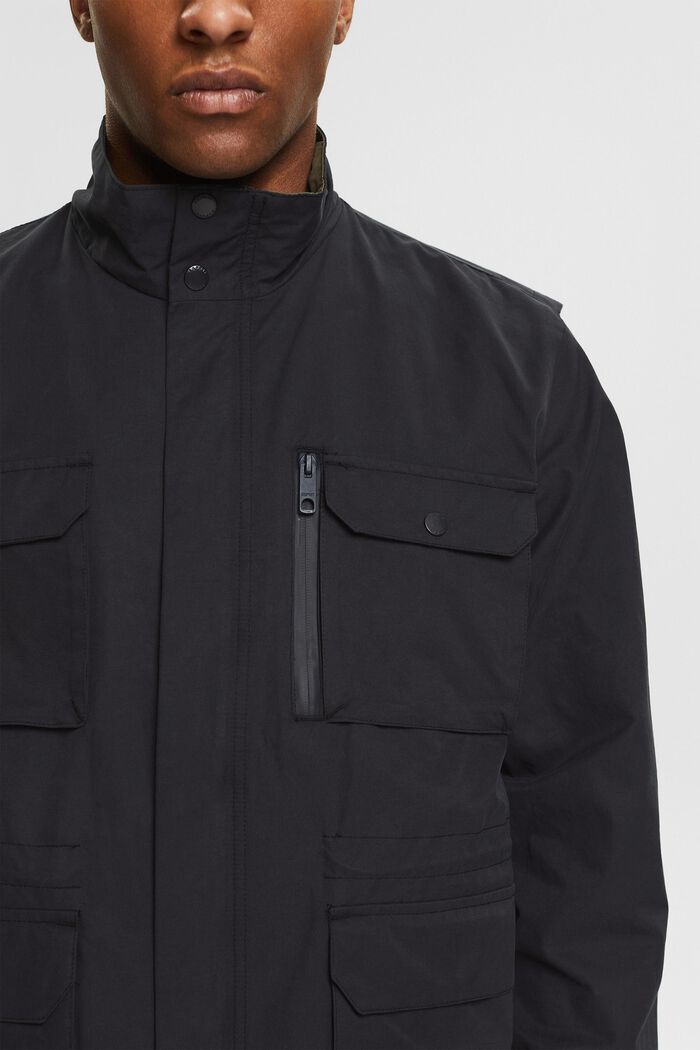 Between-seasons jacket made of blended organic cotton, BLACK, detail image number 2