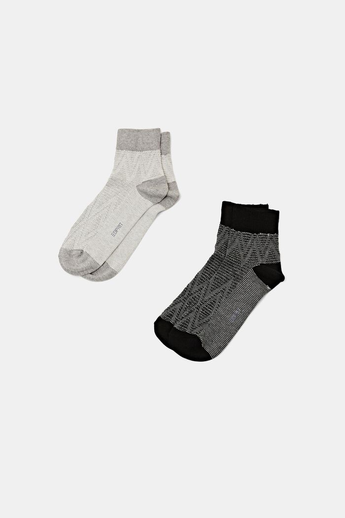 2-Pack Structured Socks, BLACK, detail image number 0