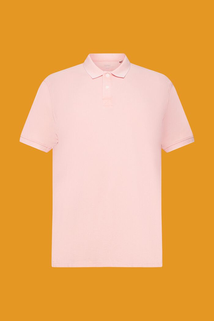 Stone-washed cotton pique polo shirt, PINK, detail image number 6