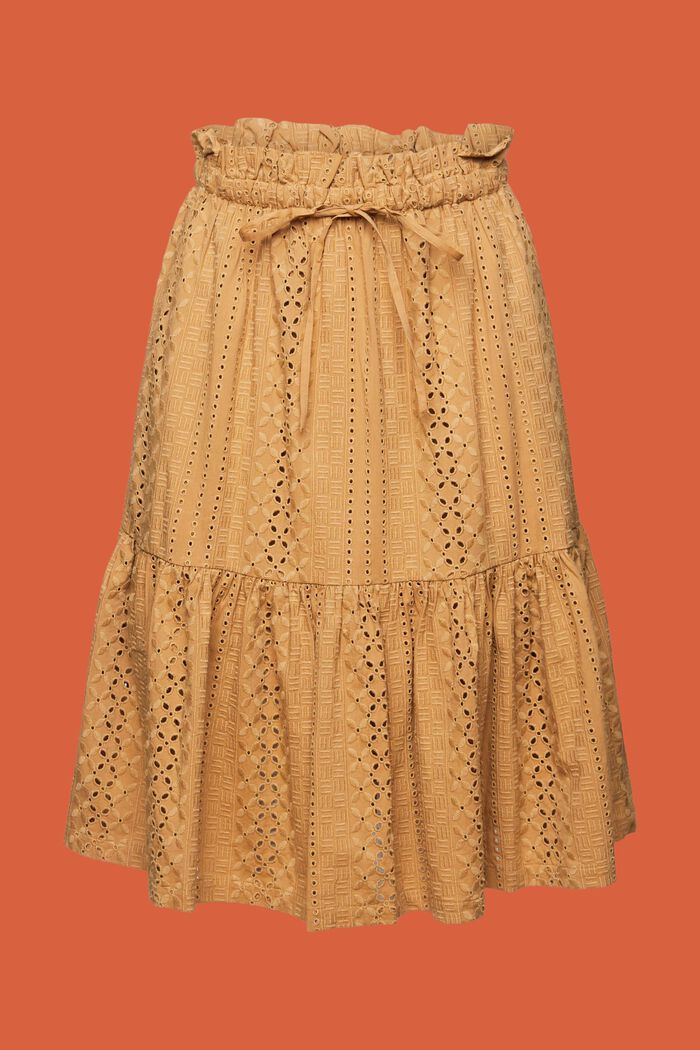 Embroidered skirt, LENZING™ ECOVERO™, KHAKI BEIGE, detail image number 5