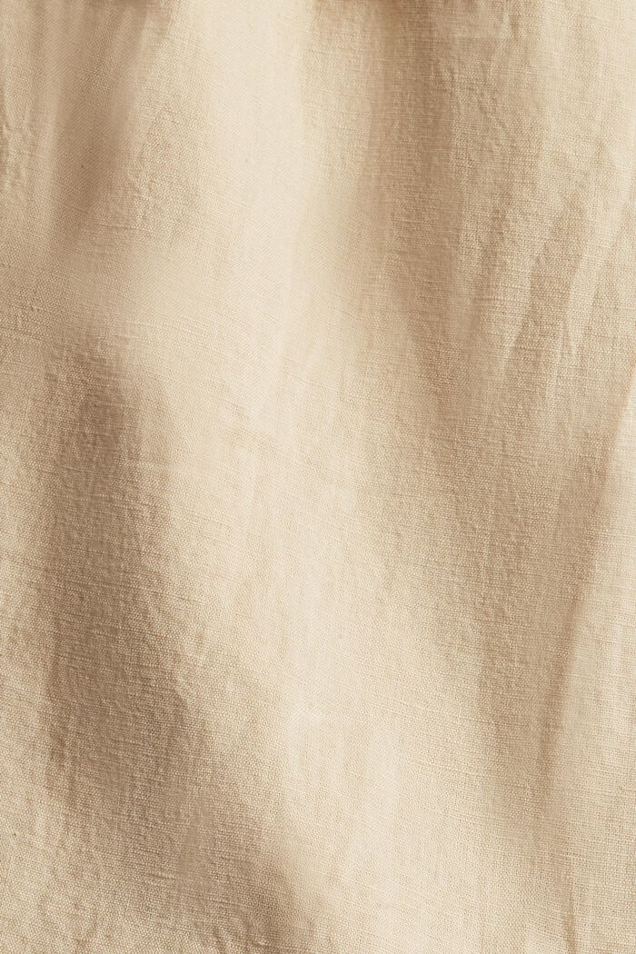 Made of blended linen: midi-length dress, SAND, detail image number 4