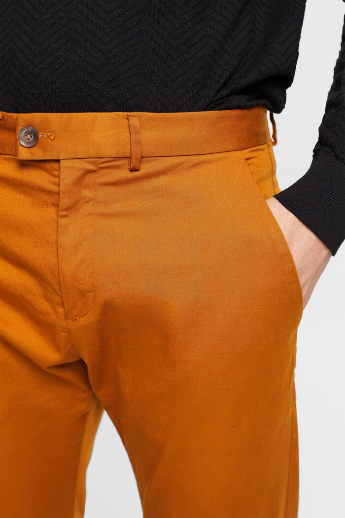 Stretch cotton chinos, CARAMEL, detail image number 2