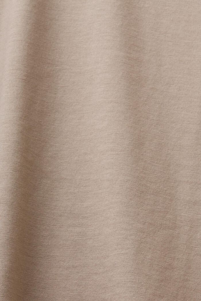 Pima Cotton Embroidered Logo T-Shirt, LIGHT TAUPE, detail image number 4