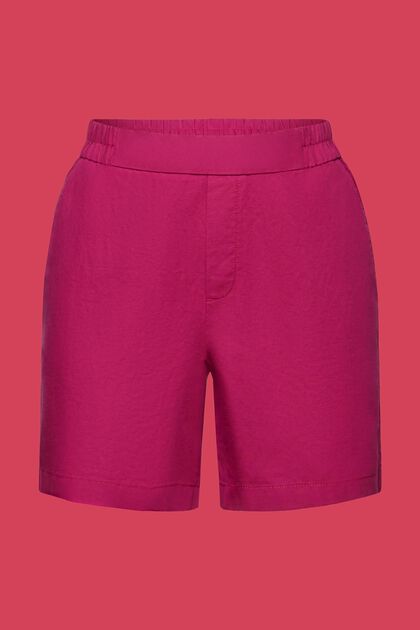 Pull-on shorts, linen-cotton blend