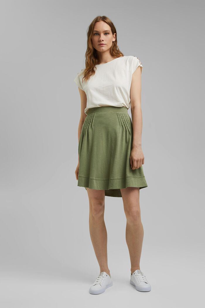 A-line jersey skirt made of organic cotton/TENCEL™, LIGHT KHAKI, detail image number 1