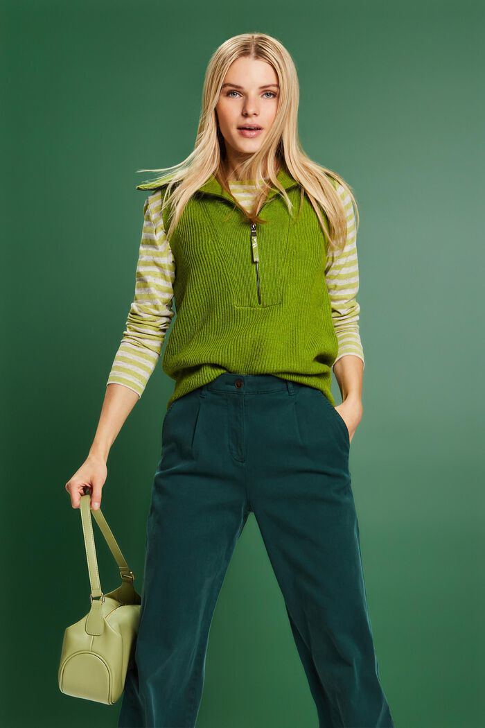 Striped Jersey Long Sleeve Top, PISTACHIO GREEN, detail image number 4