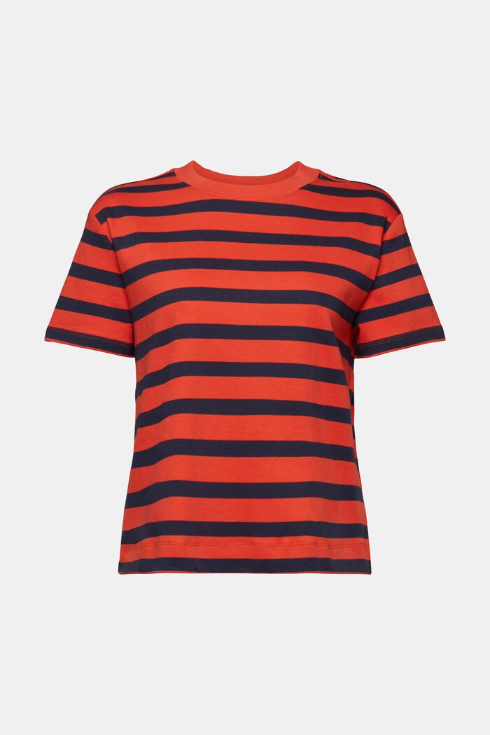 Striped Crewneck T-Shirt, BRIGHT ORANGE, detail image number 5
