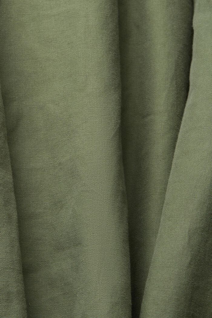 Made of blended linen: shirt dress with a belt, GREEN, detail image number 4