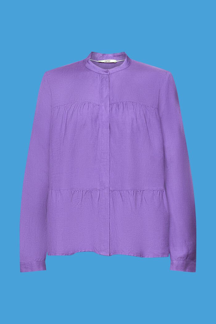 Linen blend blouse, PURPLE, detail image number 5