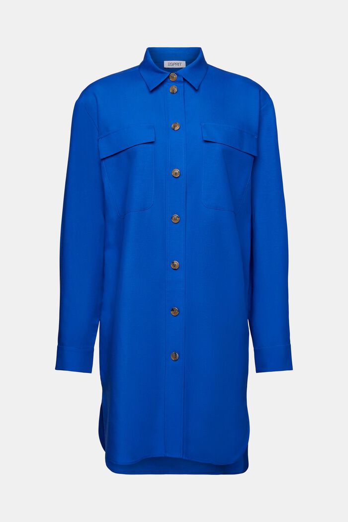 Oversized Button-Up Shirt, BRIGHT BLUE, detail image number 6