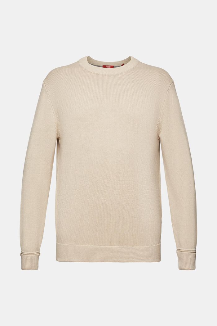 Cotton Crewneck Sweater, SAND, detail image number 6