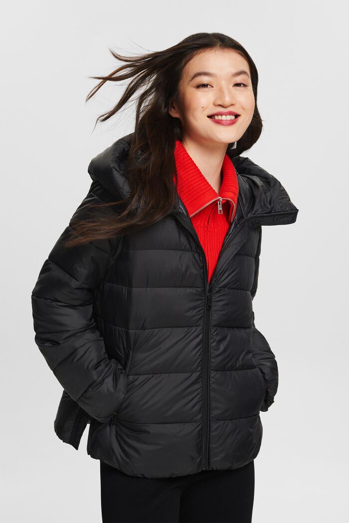 ESPRIT - Recycled: puffer jacket with a hood at our online shop