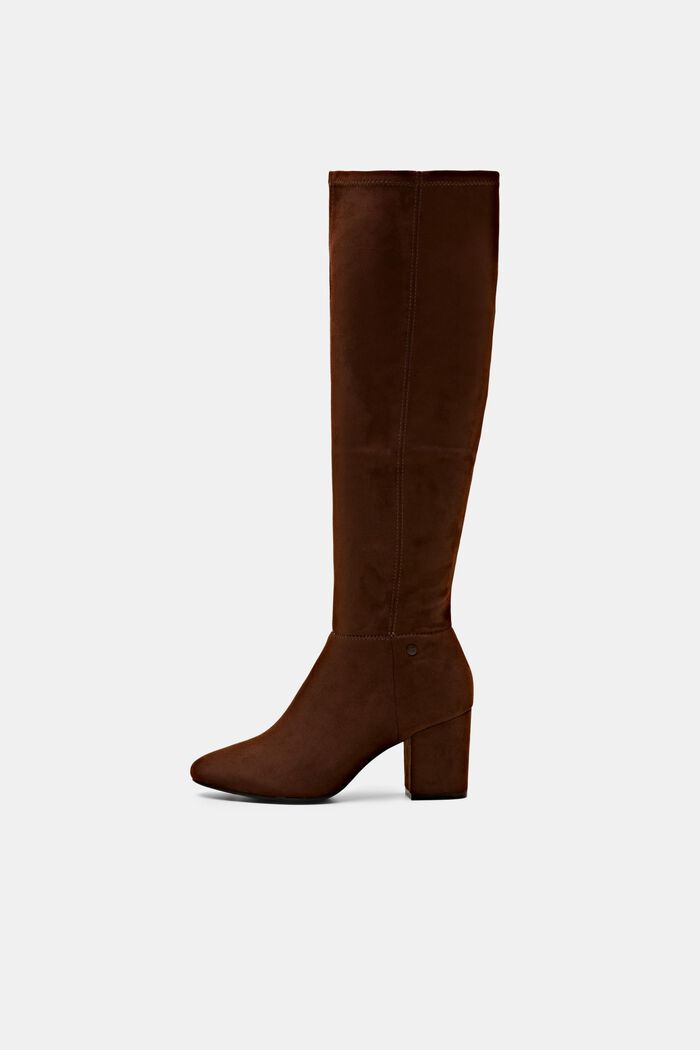 Knee-high faux suede boots