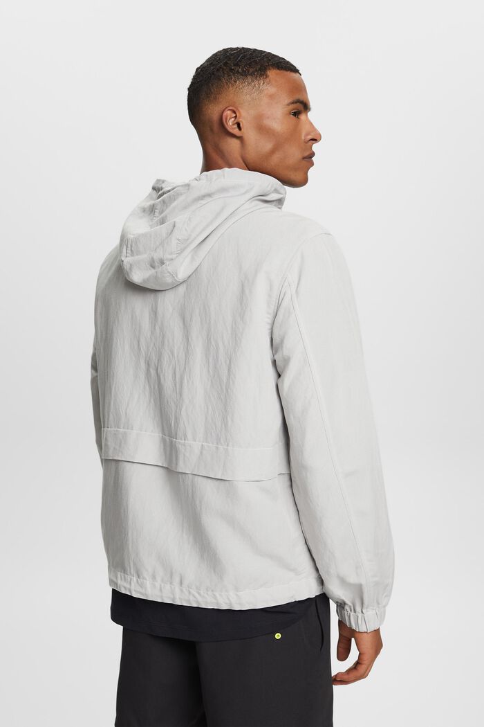 ESPRIT - Transitional jacket with a hood, linen blend at our online shop