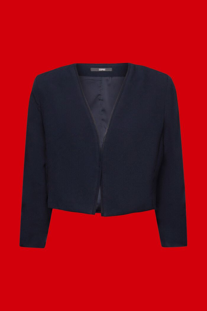 Cropped blazer with ruched sleeves, NAVY, detail image number 5