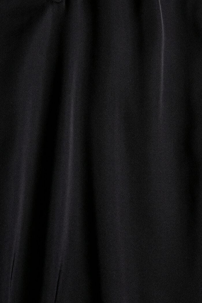Satin blouse with balloon sleeves, BLACK, detail image number 4