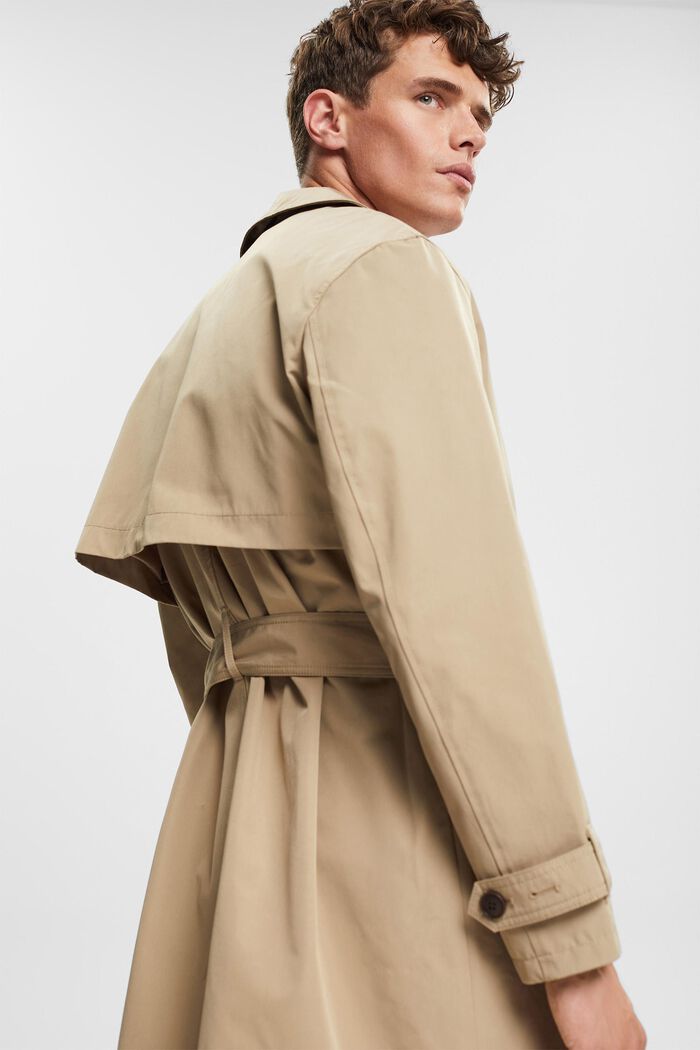 Trench coat with belt, PALE KHAKI, detail image number 2