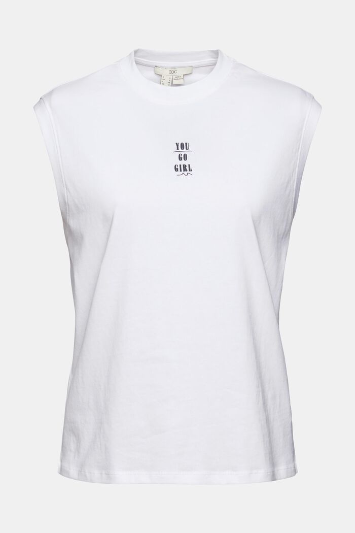 Sleeveless top with printed lettering