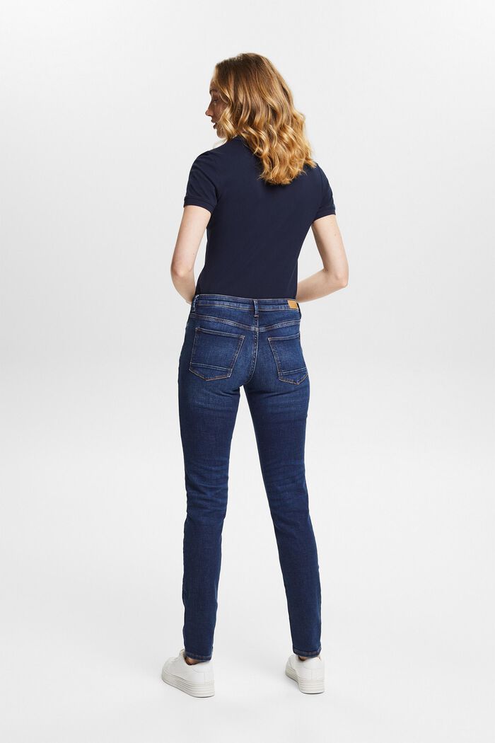 Stretch jeans in organic cotton, BLUE DARK WASHED, detail image number 2
