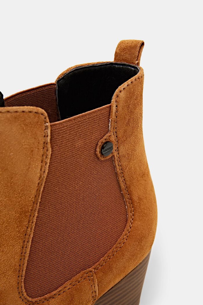 Suede Chelsea ankle boots, CARAMEL, detail image number 3
