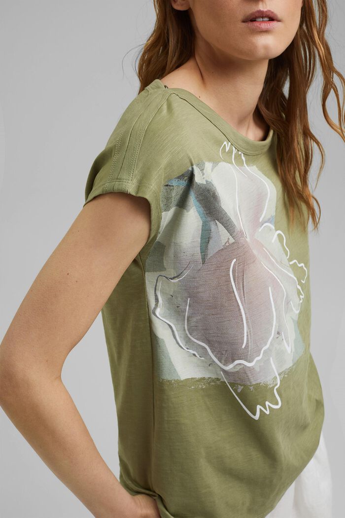 Printed T-shirt made of organic cotton, LIGHT KHAKI, detail image number 2