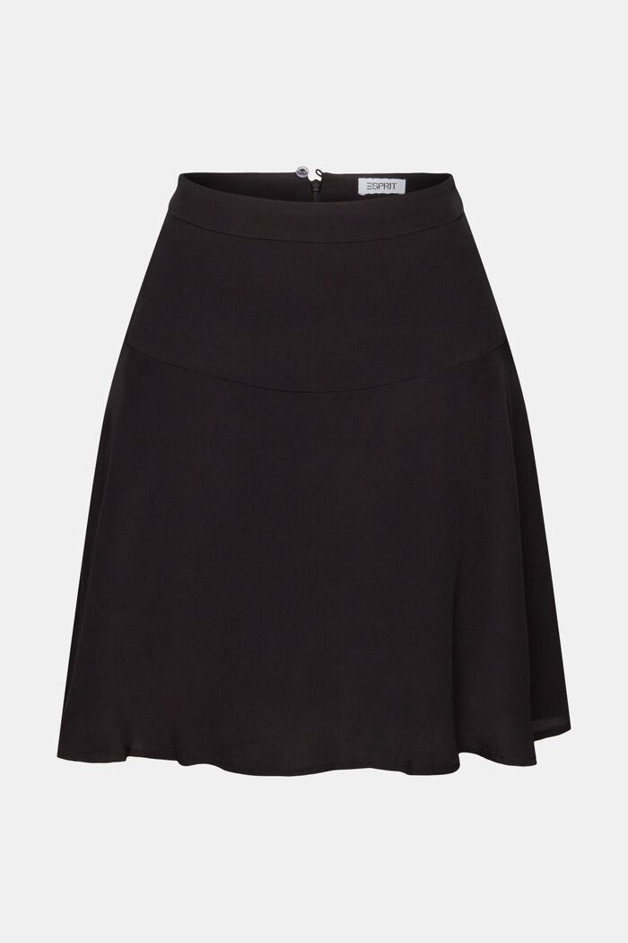 Crêpe A-Line Mini Skirt, BLACK, detail image number 6