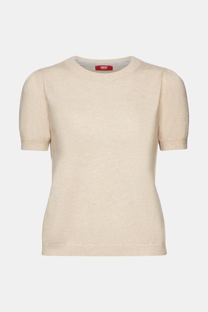 With cashmere: short sleeve jumper