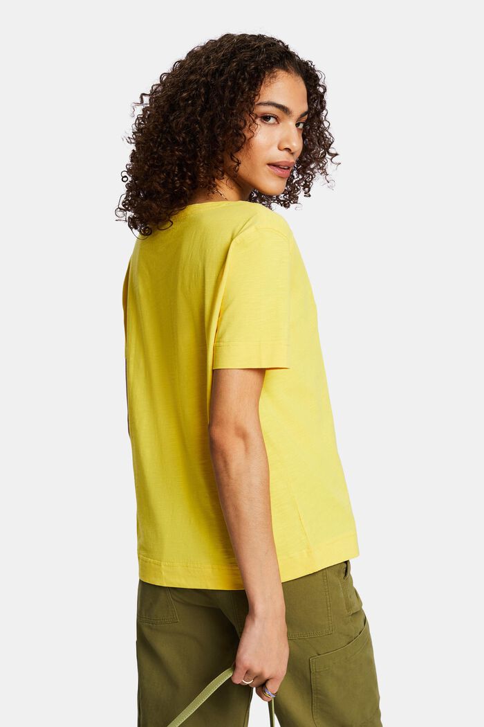 V-Neck Jersey T-Shirt, YELLOW, detail image number 3