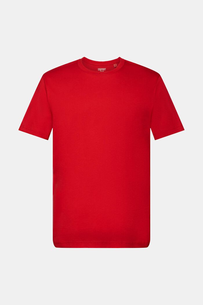 Pima Cotton-Jersey Crewneck T-Shirt, DARK RED, detail image number 6