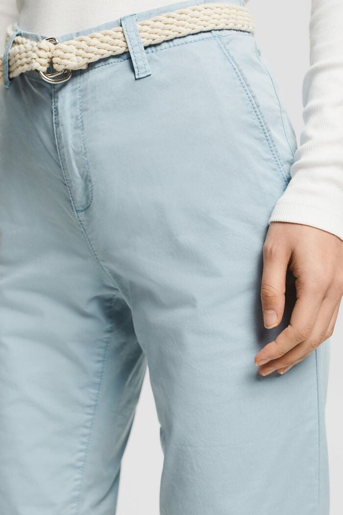 Chinos with braided belt, GREY BLUE, detail image number 2