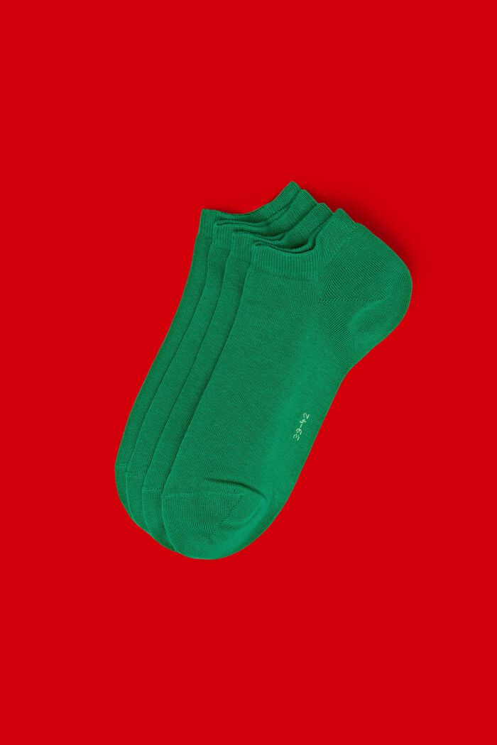 Double pack of trainer socks in an organic cotton blend, GRASS GREEN, detail image number 0