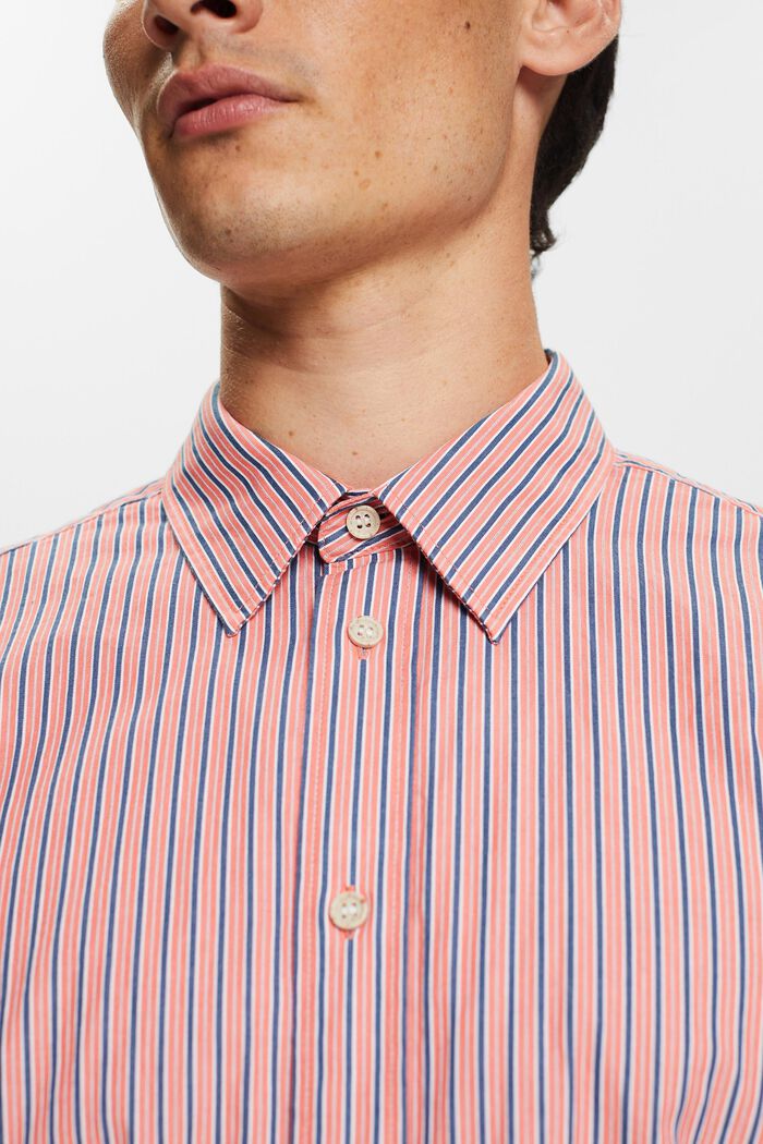 Striped shirt, 100% cotton, CORAL RED, detail image number 1