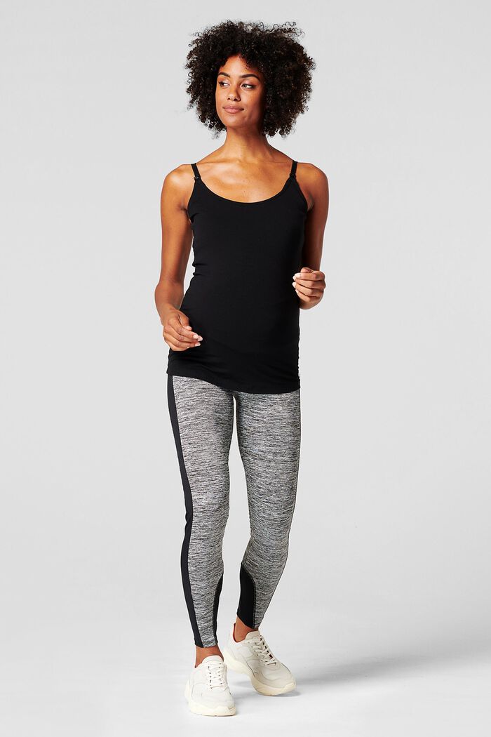 Active leggings with an over-bump waistband, BLACK, detail image number 0