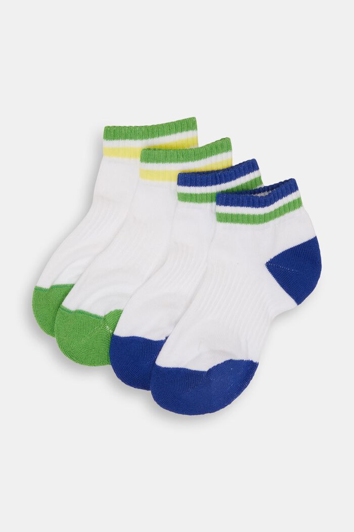 2-pack of athletic socks with coloured accents, BLUE/GREEN, detail image number 0