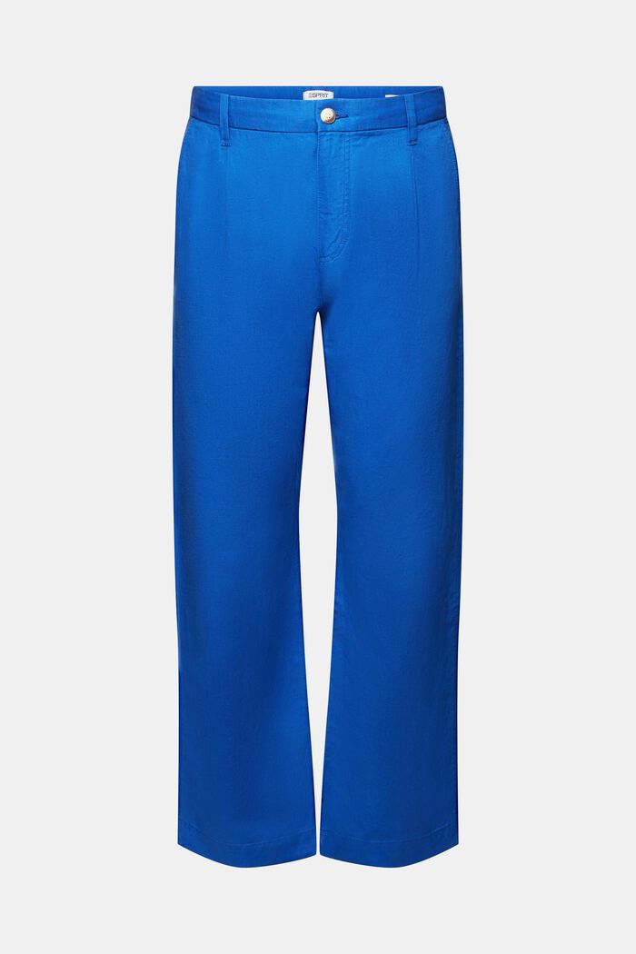 Linen-Cotton Straight Pant, BRIGHT BLUE, detail image number 7