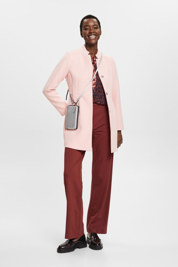 Waisted coat with inverted lapel collar, PINK, detail image number 1