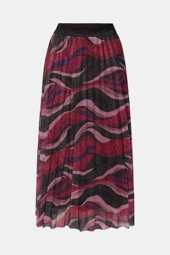 Pleated midi skirt with glitter pattern