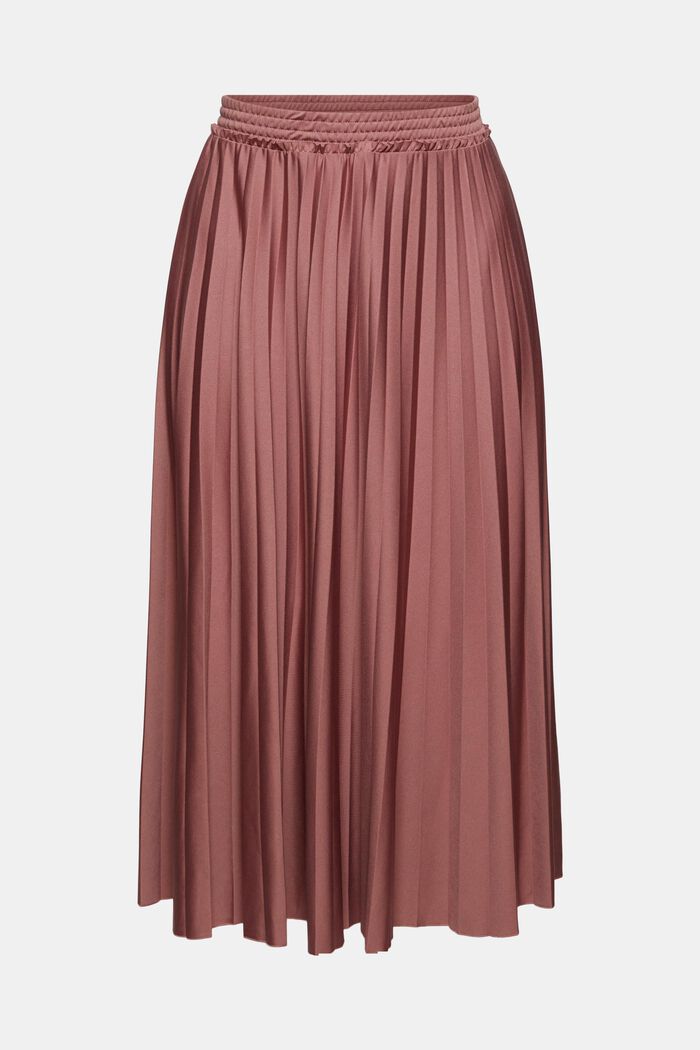 Pleated midi skirt, DARK OLD PINK, overview