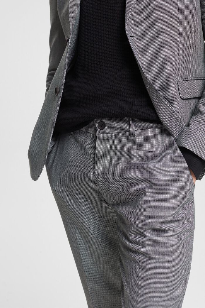 Mix & Match: Bird's eye suit trousers, BLACK, detail image number 2