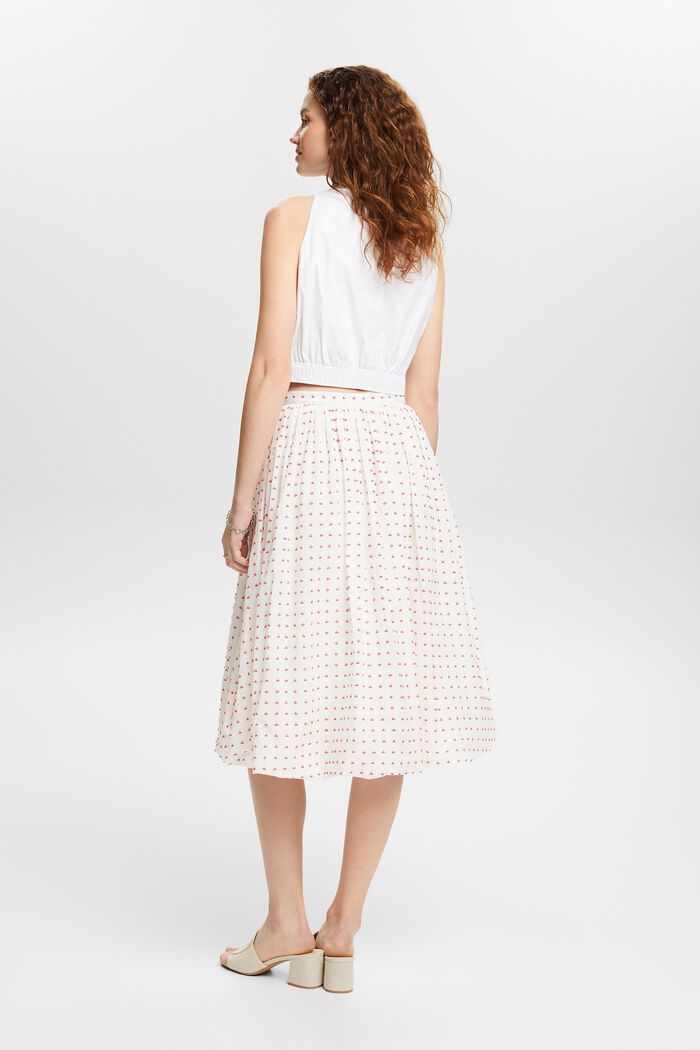 Textured Bubble Hem Midi Skirt, WHITE, detail image number 2