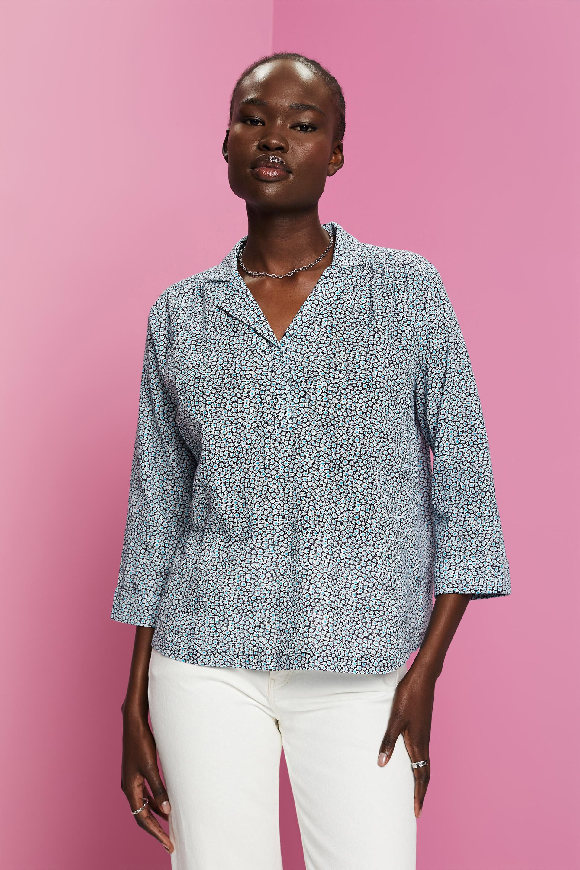 Cotton blouse with floral print at our online shop - ESPRIT