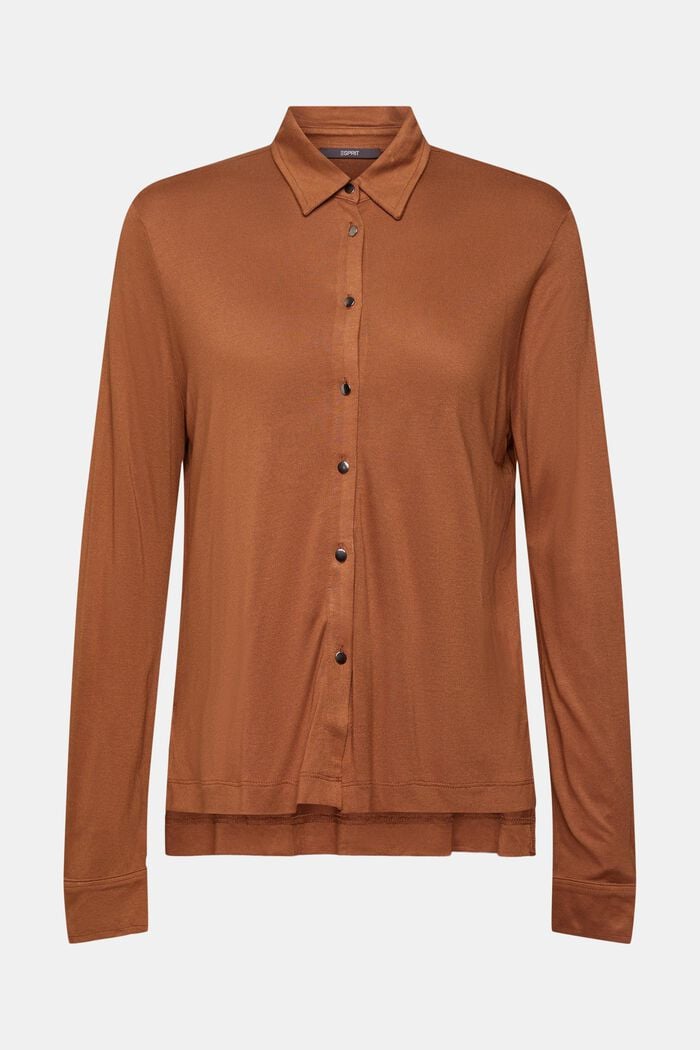Jersey blouse, LENZING™ ECOVERO™, CARAMEL, detail image number 6