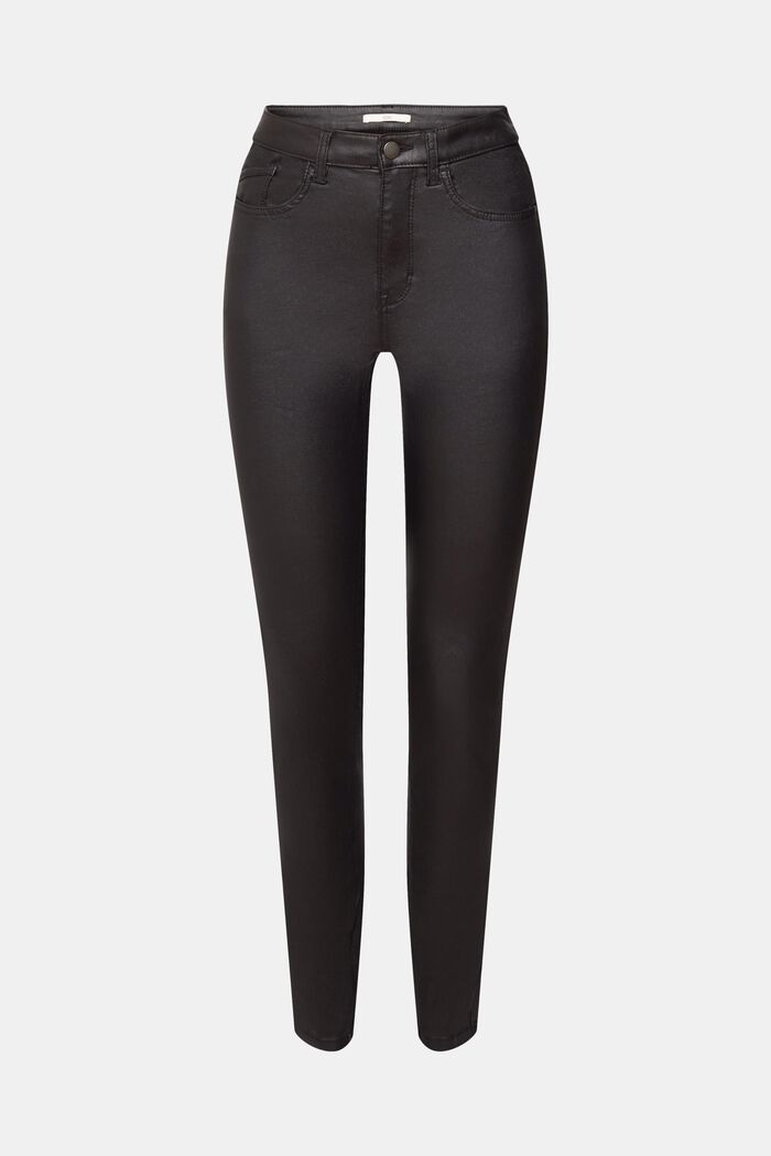 Coated ponte high-rise trousers