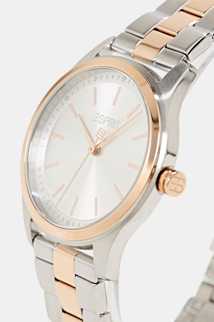 Stainless-steel watch with rose gold plating, ROSEGOLD, detail image number 1